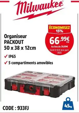 Screwfix Organiseur PACKOUT 50 x 38 x 12cm offre
