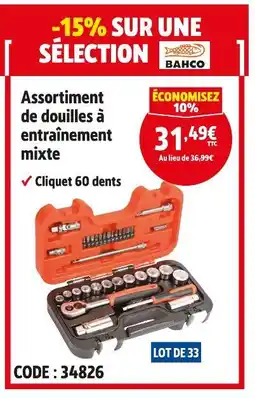 Screwfix BAHCO Assortiment de douilles à entraînement mixte offre
