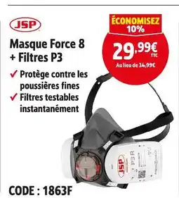 Screwfix JSP Masque Force 8 + Filtres P3 offre