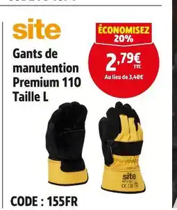Screwfix SITE Gants de manutention Premium 110 offre