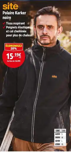 Screwfix Polaire Karker noire offre