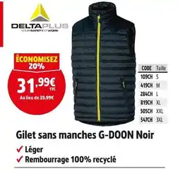 Screwfix DELTA PLUS Gilet sans manches G-DOON Noir offre