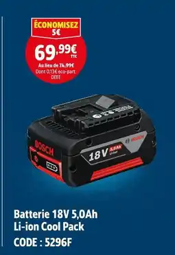 Screwfix BOSCH Batterie 18V 5,0Ah Li-ion Cool Pack offre