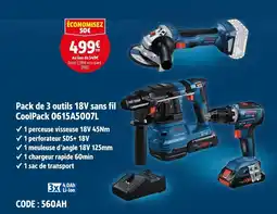 Screwfix Pack de 3 outils 18V sans fil CoolPack 0615A5007L offre