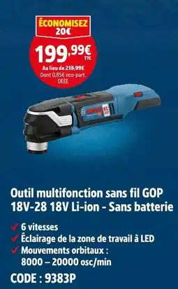 Screwfix BOSCH Outil multifonction sans fil GOP 18V-28 18V Li-ion offre