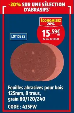 Screwfix Feuilles abrasives pour bois offre