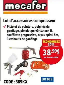 Screwfix MECAFER Lot d'accessoires compresseur offre