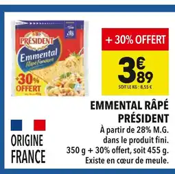 Supeco Président Emmental Râpé offre