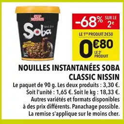 Supeco Nissin Nouilles Instantanées Soba Classic offre