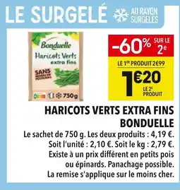 Supeco Bonduelle Haricots Verts Extra Fins offre