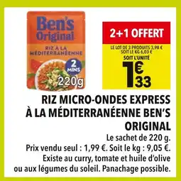 Supeco Ben's Original Riz Micro-Ondes Express à la Méditerranéenne offre