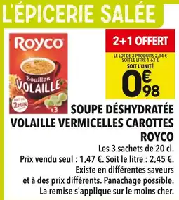 Supeco Royco Soupe déshydratée volaille vermicelles carottes offre