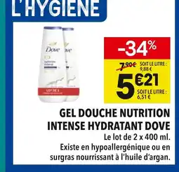 Supeco Dove Gel Douche Nutrition Intense Hydratant offre