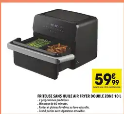 Supeco Friteuse sans huile Air Fryer Double Zone 10 L offre