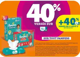 U Express Pampers 40% versés sur ma Carte U sur tout Pampers offre