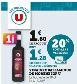 U Express U Vinaigre Balsamique de Modène IGP offre
