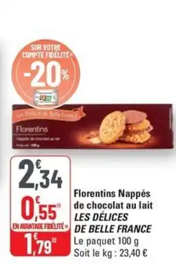 G20 LES DÉLICES BELLE FRANCE Florentins Nappés de chocolat au lait offre