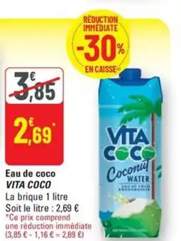 G20 VITA COCO Eau de coco offre