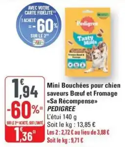 G20 PEDIGREE Mini Bouchées pour chien saveurs Bœuf et Fromage <<Sa Récompense>> offre