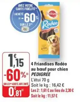 G20 PEDIGREE 4 Friandises Rodéo au bœuf pour chien offre