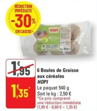 G20 HOPI 6 Boules de Graisse aux céréales offre