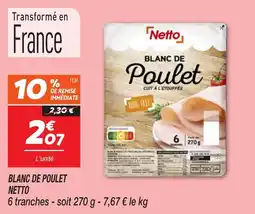 Netto Blanc de poulet netto offre