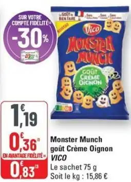 G20 VICO Monster Munch goût Crème Oignon offre