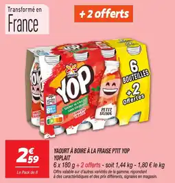 Netto Yaourt à boire à la fraise ptit yop yoplait offre