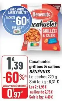 G20 BÉNÉNUTS Cacahuètes grillées & salées offre