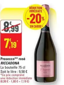G20 RICCADONA Prosecco rosé offre