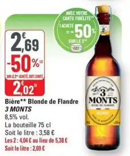 G20 3 MONTS Bière Blonde de Flandre offre
