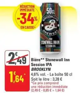 G20 BROOKLYN Ipa Bière Stonewall Inn Session offre