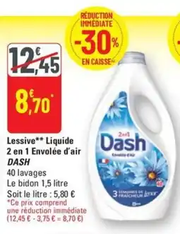G20 DASH Lessive Liquide 2 en 1 Envolée d'air offre