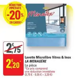 G20 LA MENAGÈRE Lavette Microfibre Vitres & Inox offre