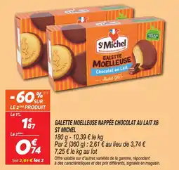 Netto Galette moelleuse nappée chocolat au lait x6 st michel offre
