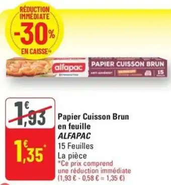 G20 ALFAPAC Papier Cuisson Brun en feuille offre