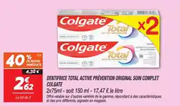 Netto Dentifrice total active prévention original soin complet colgate offre