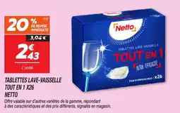 Netto Tablettes lave-vaisselle tout en 1 x26 netto offre
