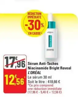 G20 L'ORÉAL Sérum Anti-Taches Niacinamide Bright Reveal offre