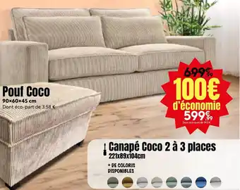 Maxi Bazar Canapé Coco 2 à 3 places offre