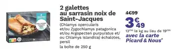 Picard 2 galettes au sarrasin noix de Saint-Jacques offre