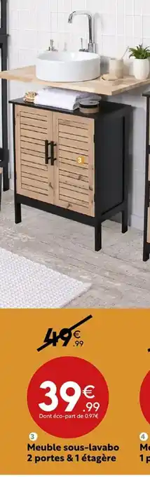 Maxi Bazar Meuble sous-lavabo 2 portes & 1 étagère offre