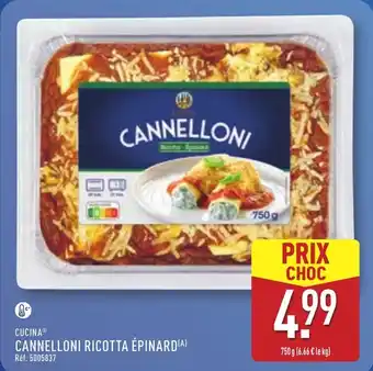 ALDI CUCINA Cannelloni ricotta épinard offre