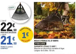 E.Leclerc Jardi Balai à feuille xl 27 dents offre