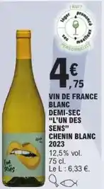 E.Leclerc Vin de france blanc demi-sec offre