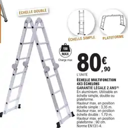 E.Leclerc Jardi Échelle multifonction 4x3 échelons garantie légale 2 ans offre