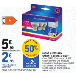 E.Leclerc Jardi Lot de 3 spots led garantie légale 2 ans offre