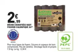 E.Leclerc Jardi Bûches densifiées haut pouvoir calorifique x4 offre