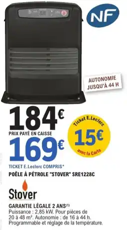 E.Leclerc Jardi Poêle à pétrole stover sre1228c offre