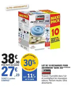 E.Leclerc Jardi Lot de 10 recharges pour absorbeur aero 360 offre